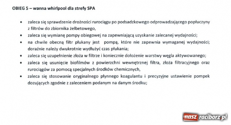 Zdjęcie w galerii na portalu naszraciborz.pl: NIE JEST DOBRZE! Dotarliśmy do raportu o filtrach w H2Ostróg  wiadomości z regionu