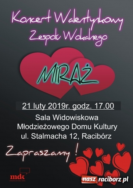 Zdjęcie w galerii na portalu naszraciborz.pl: Nowy termin Koncertu Walentynkowego zespołu Miraż wiadomości z regionu