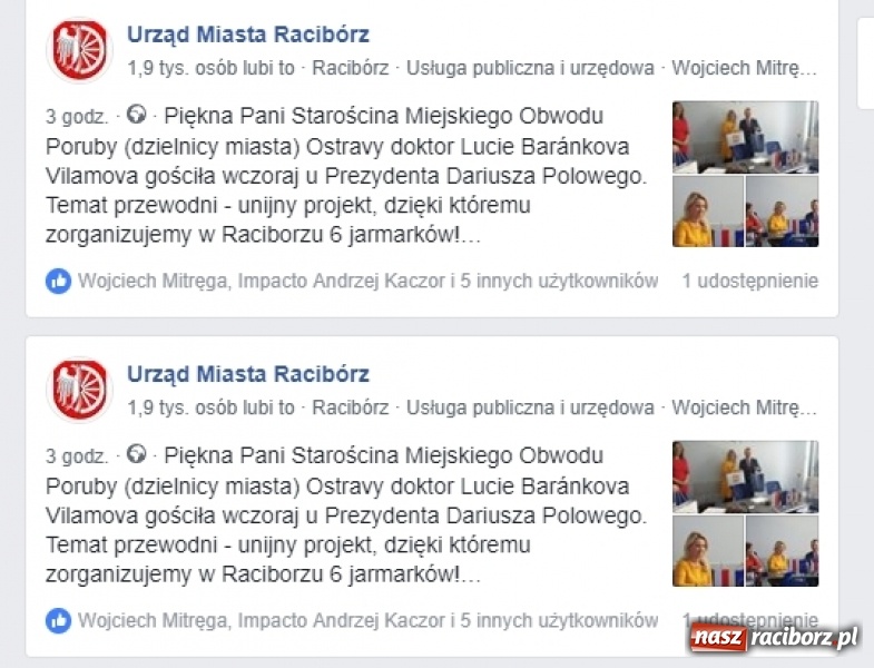 Zdjęcie w galerii na portalu naszraciborz.pl: Piękna Pani Starościna u prezydenta Polowego  wiadomości z regionu