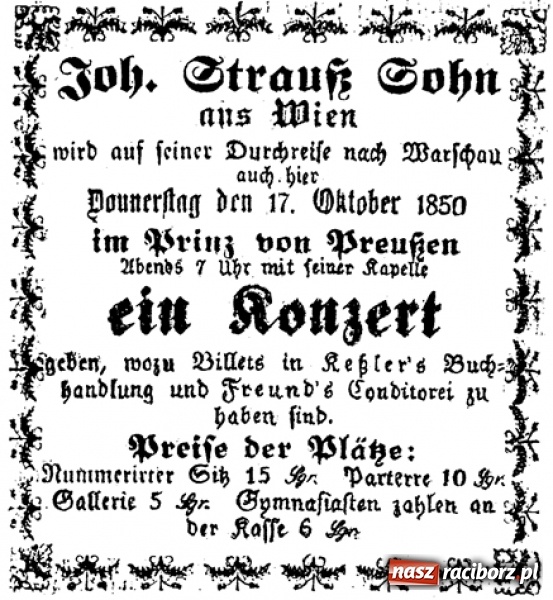 Zdjęcie w galerii na portalu naszraciborz.pl: Życie muzyczne dawnego Raciborza i wizyta króla walców wiadomości z regionu