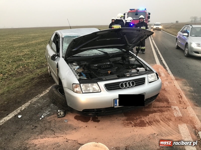 Zdjęcie w galerii na portalu naszraciborz.pl: Dachowanie audi na trasie Żerdziny-Kornice [FOTO] wiadomości z regionu
