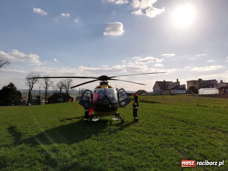 Zdjęcie w galerii na portalu naszraciborz.pl: Wypadek w Bojanowie. Lądował śmigłowiec LPR  wiadomości z regionu