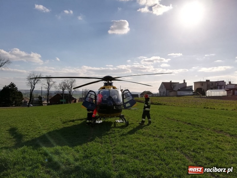 Zdjęcie w galerii na portalu naszraciborz.pl: Wypadek w Bojanowie. Lądował śmigłowiec LPR  wiadomości z regionu