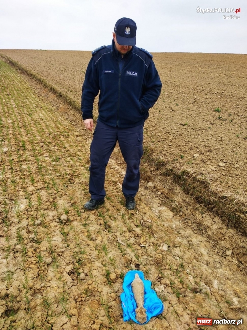 Zdjęcie w galerii na portalu naszraciborz.pl: Niebezpieczne znalezisko na polu w Brzeźnicy wiadomości z regionu