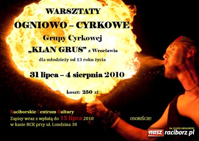 Zdjęcie w galerii na portalu naszraciborz.pl: Warsztaty ogniowo - cyrkowe  wiadomości z regionu
