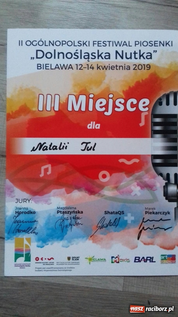 Zdjęcie w galerii na portalu naszraciborz.pl: Sukces Natalii Tul na festiwalu Dolnośląska Nutka wiadomości z regionu