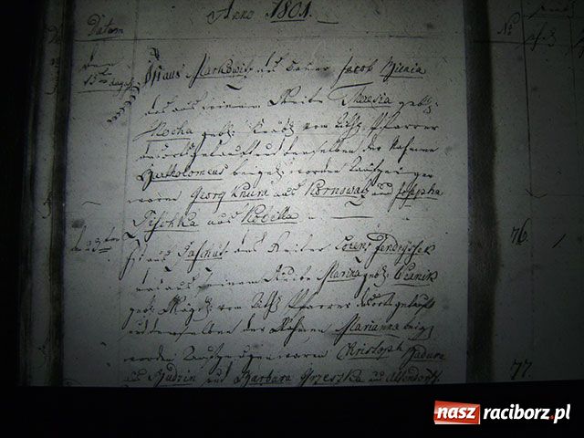 Zdjęcie w galerii na portalu naszraciborz.pl: Księga chrztów parafii Markowice - 1801 wiadomości z regionu