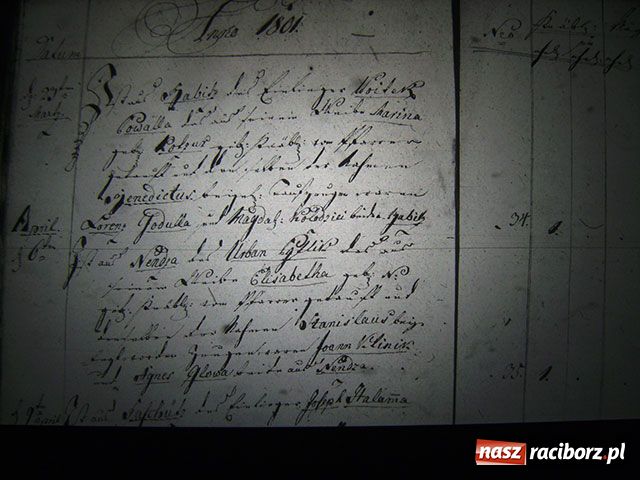 Zdjęcie w galerii na portalu naszraciborz.pl: Księga chrztów parafii Markowice - 1801 wiadomości z regionu