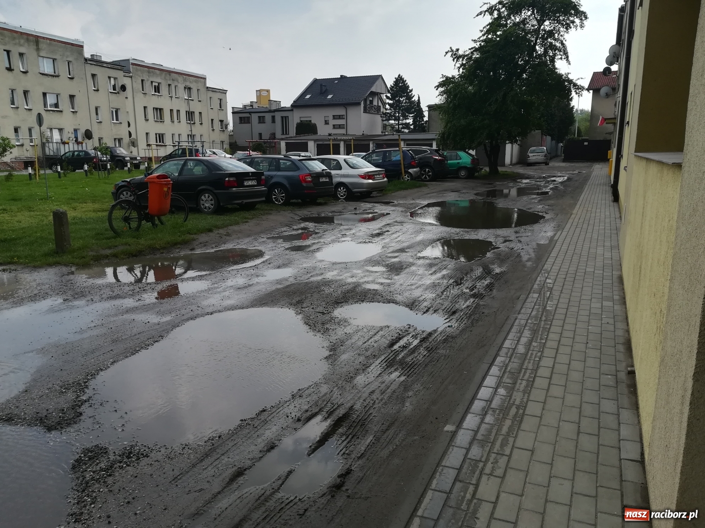 Zdjęcie w galerii na portalu naszraciborz.pl: Rozlewisko na Miechowskiej. Mieszkańcy będą wkrótce pływać łódkami wiadomości z regionu