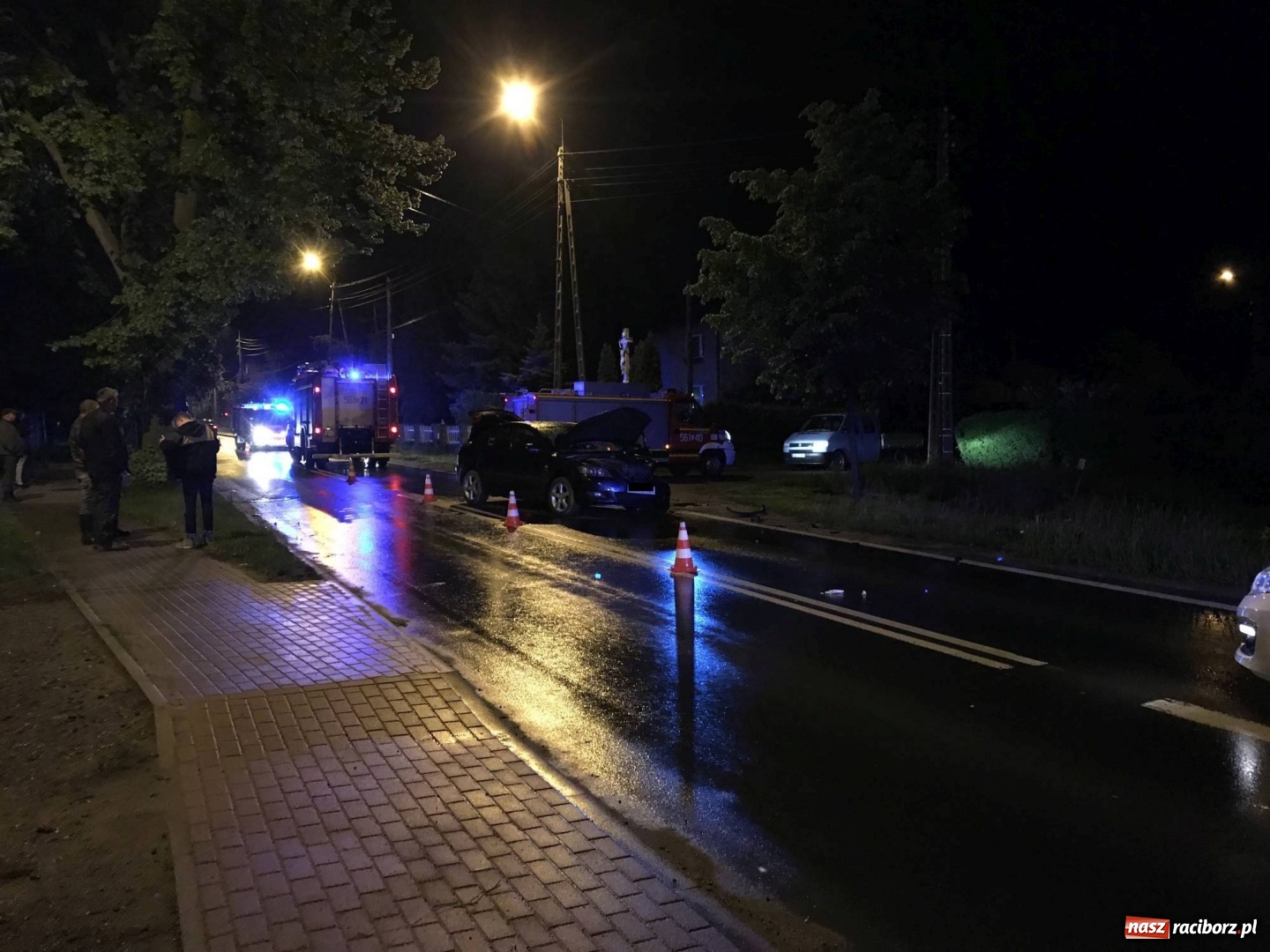 Zdjęcie w galerii na portalu naszraciborz.pl: BMW ścięło szpaler drzewek. Kierowca i pasażerowie mieli dużo szczęścia! wiadomości z regionu