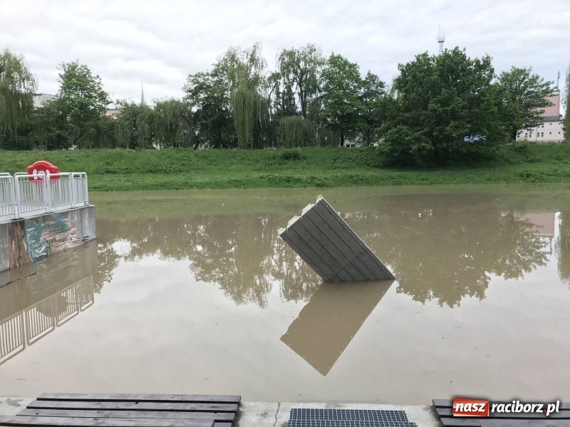 Zdjęcie w galerii na portalu naszraciborz.pl: Pogotowie przeciwpowodziowe w Turzu i Rudzie. Polder w gotowości. Plaża bez obrony  wiadomości z regionu
