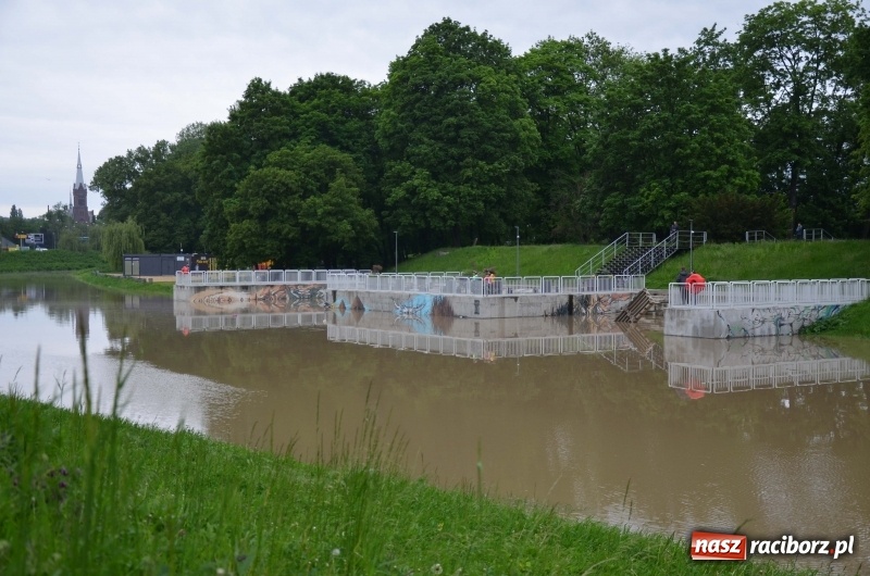 Zdjęcie w galerii na portalu naszraciborz.pl: Pogotowie przeciwpowodziowe w Turzu i Rudzie. Polder w gotowości. Plaża bez obrony  wiadomości z regionu