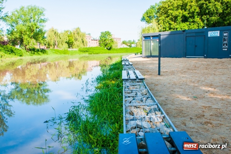 Zdjęcie w galerii na portalu naszraciborz.pl: Odra podtopiła plażę w parku Zamkowym  wiadomości z regionu