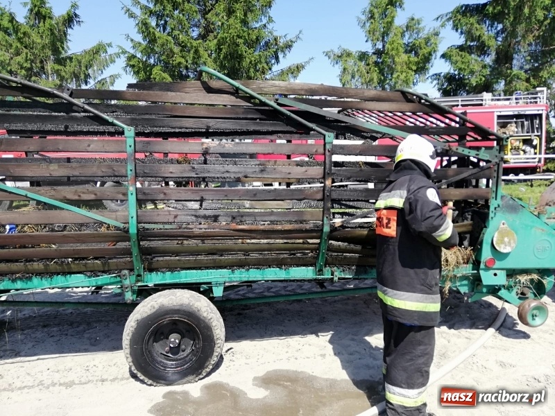Zdjęcie w galerii na portalu naszraciborz.pl: Pożar przyczepy ze słomą w Kornicach  wiadomości z regionu
