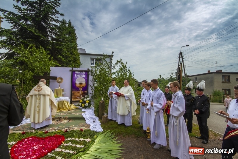 Zdjęcie w galerii na portalu naszraciborz.pl: W Pogrzebieniu ołtarz ustawiono przed wejściem do pałacu wiadomości z regionu
