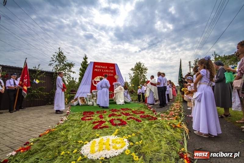 Zdjęcie w galerii na portalu naszraciborz.pl: W Pogrzebieniu ołtarz ustawiono przed wejściem do pałacu wiadomości z regionu