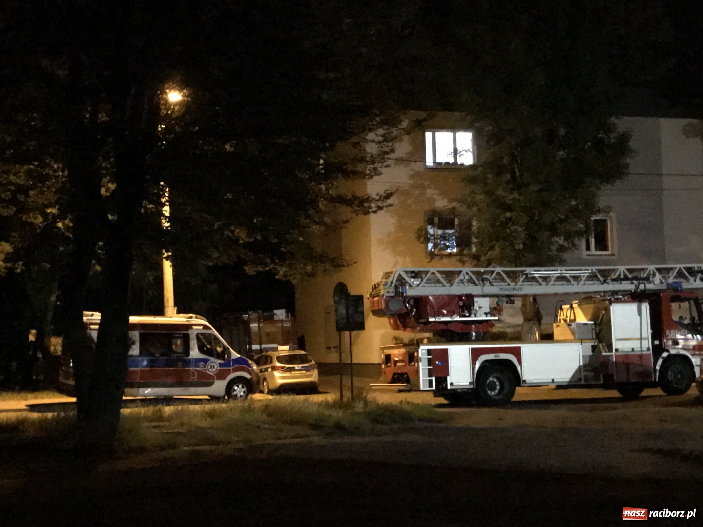 Zdjęcie w galerii na portalu naszraciborz.pl: Desperat na dachu szkoły. Nocna akcja na Płoni [FOTO] wiadomości z regionu