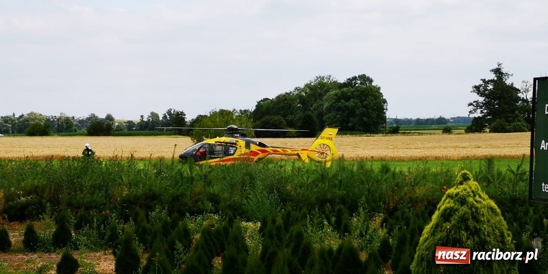 Zdjęcie w galerii na portalu naszraciborz.pl: Wypadek w Krzanowicach. Lądował śmigłowiec LPR [FOTO i WIDEO] wiadomości z regionu