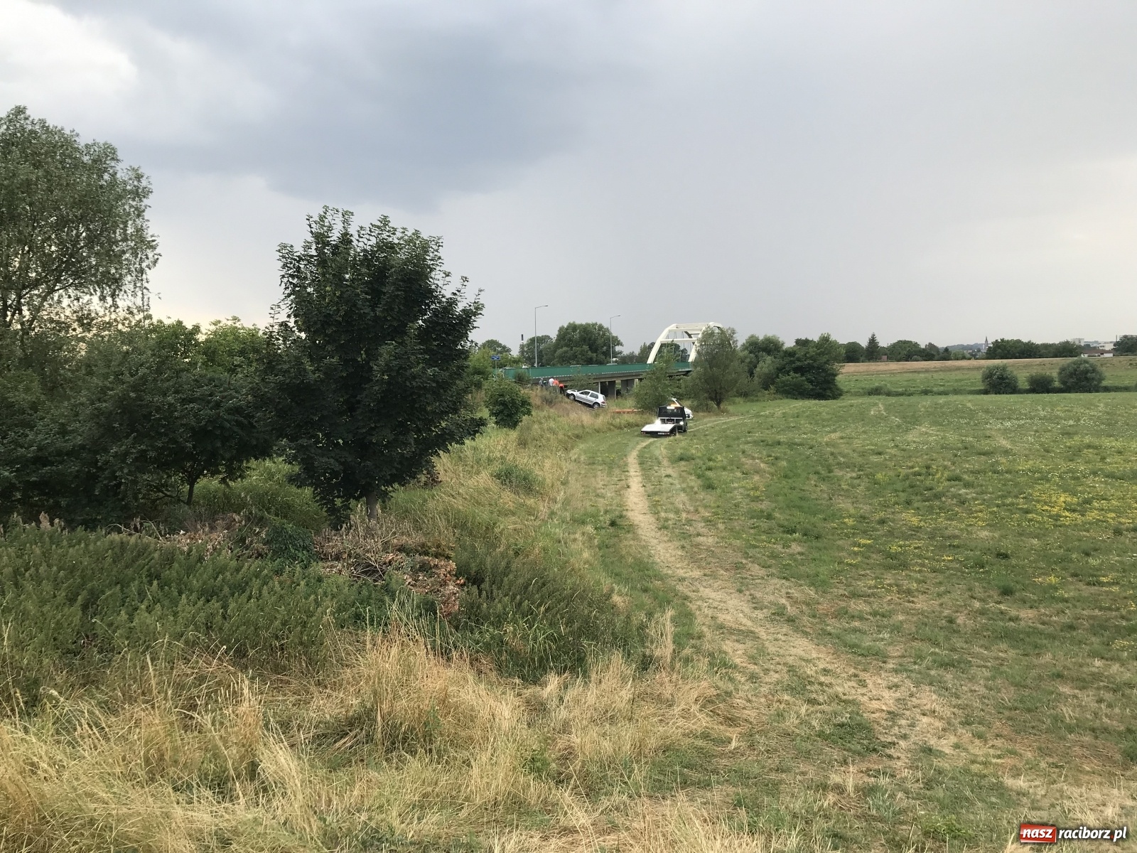 Zdjęcie w galerii na portalu naszraciborz.pl: DW 935. Golf wypadł z jezdni na Rybnickiej [FOTO] wiadomości z regionu