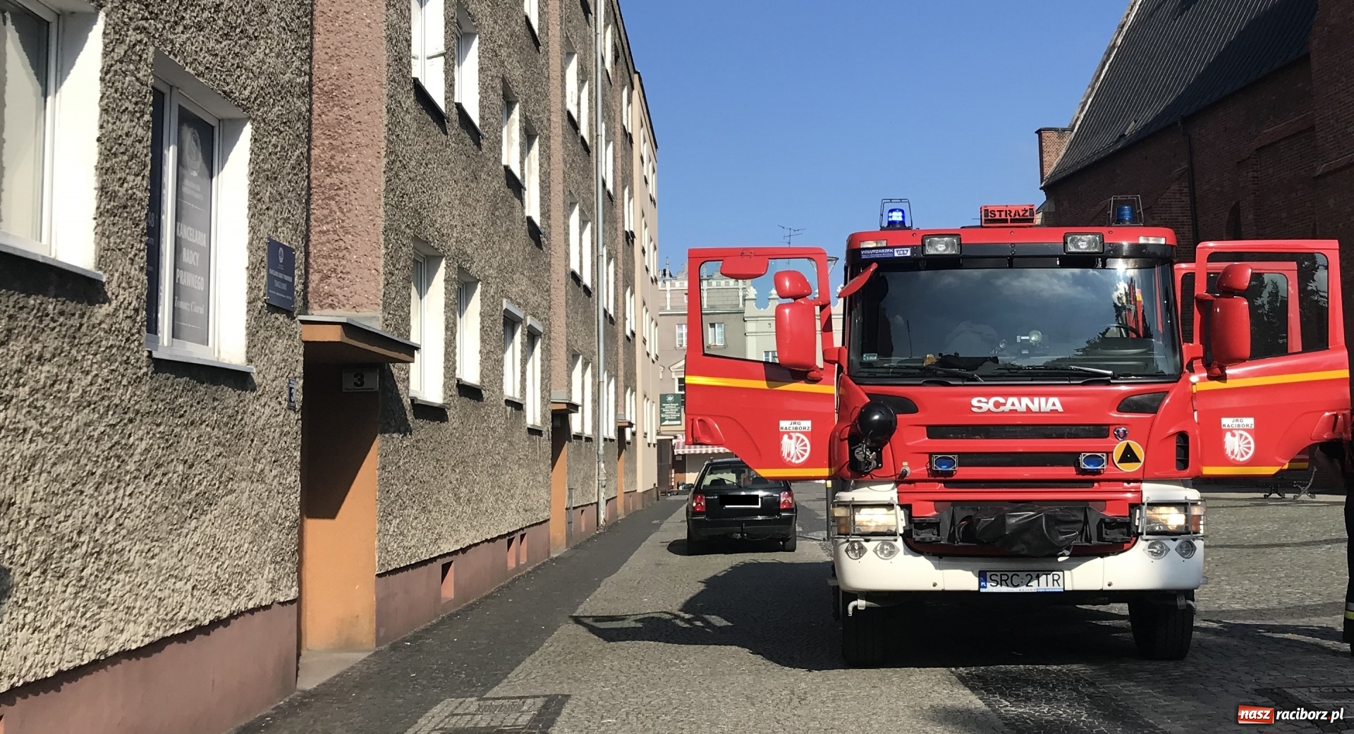 Zdjęcie w galerii na portalu naszraciborz.pl: Dwa poranne alarmy w centrum Raciborza [FOTO] wiadomości z regionu