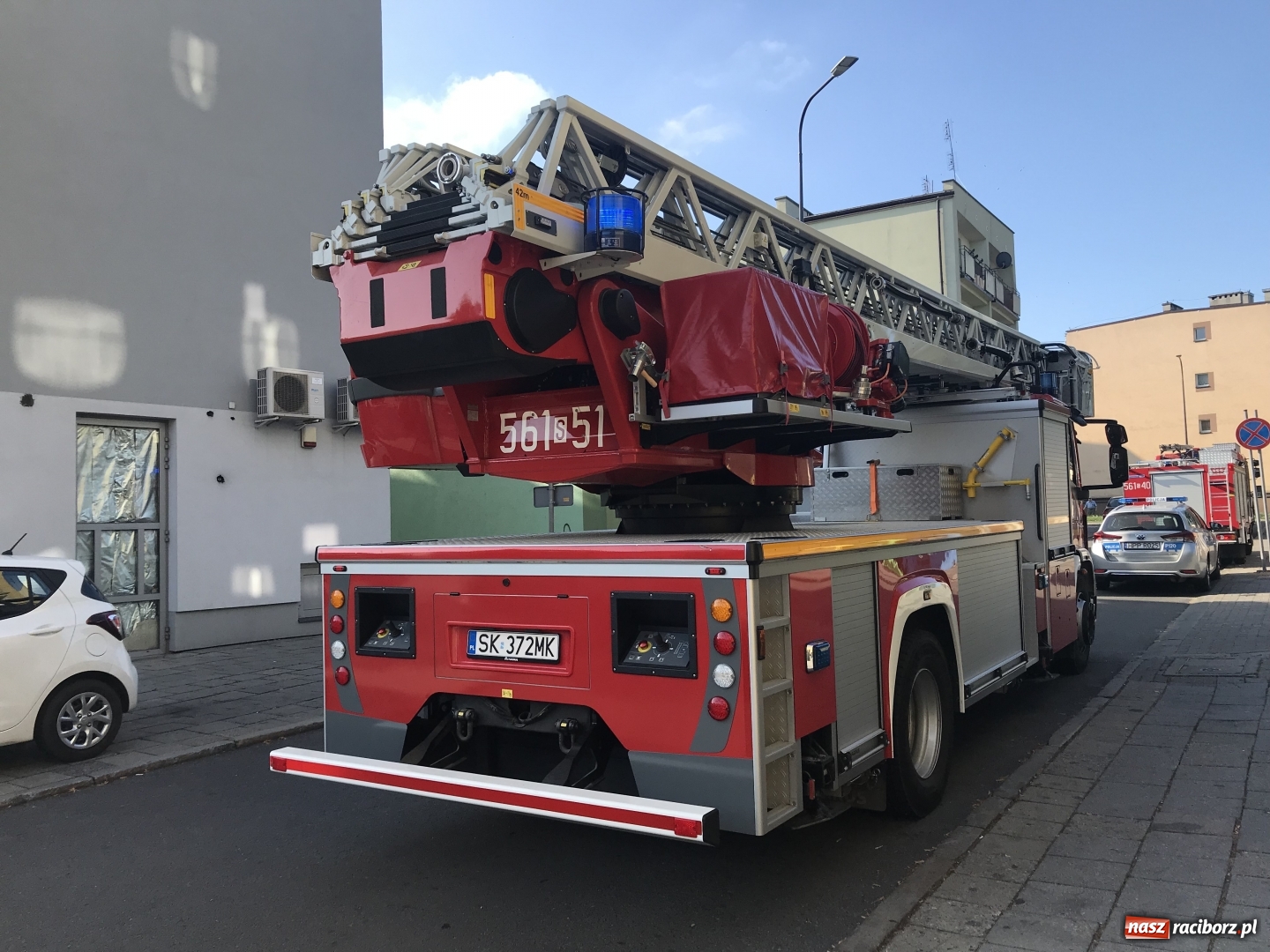 Zdjęcie w galerii na portalu naszraciborz.pl: Dwa poranne alarmy w centrum Raciborza [FOTO] wiadomości z regionu