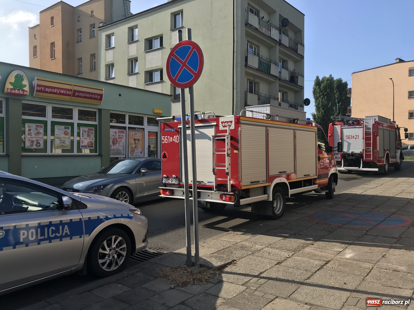 Zdjęcie w galerii na portalu naszraciborz.pl: Dwa poranne alarmy w centrum Raciborza [FOTO] wiadomości z regionu