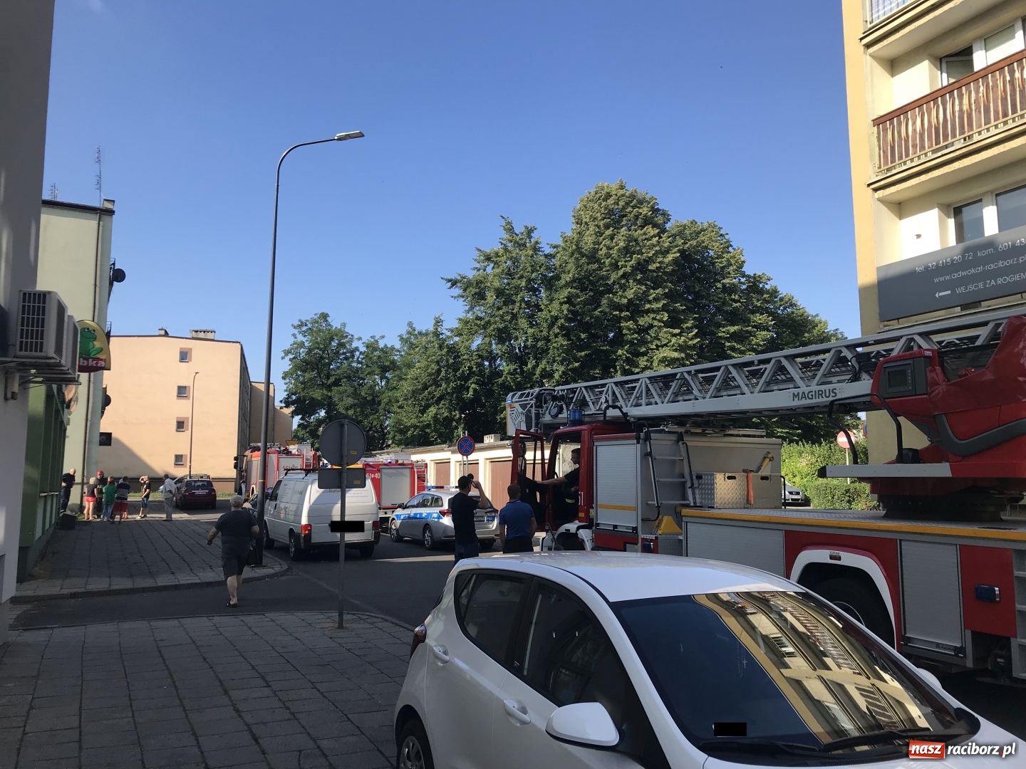 Zdjęcie w galerii na portalu naszraciborz.pl: Dwa poranne alarmy w centrum Raciborza [FOTO] wiadomości z regionu