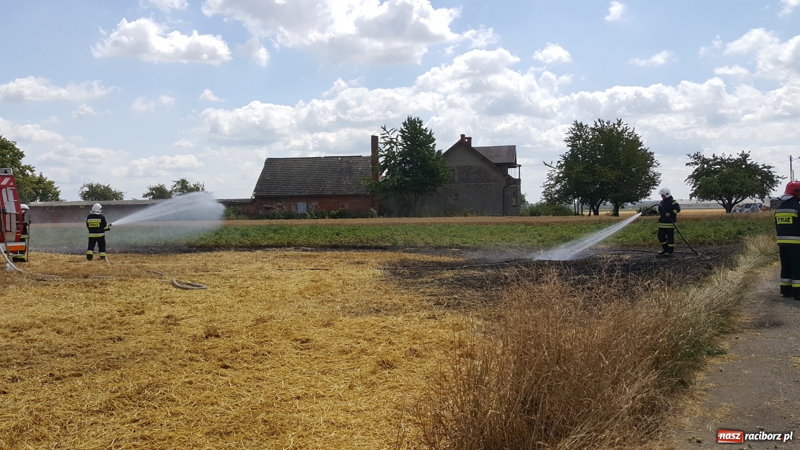 Zdjęcie w galerii na portalu naszraciborz.pl: Pożar ścierniska w Bieńkowicach  wiadomości z regionu