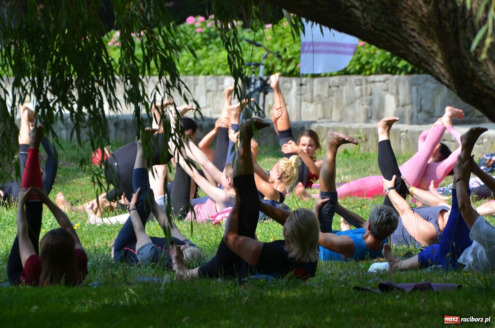 Zdjęcie w galerii na portalu naszraciborz.pl: Letni event z jogą w Parku m. Roth [FOTO] wiadomości z regionu