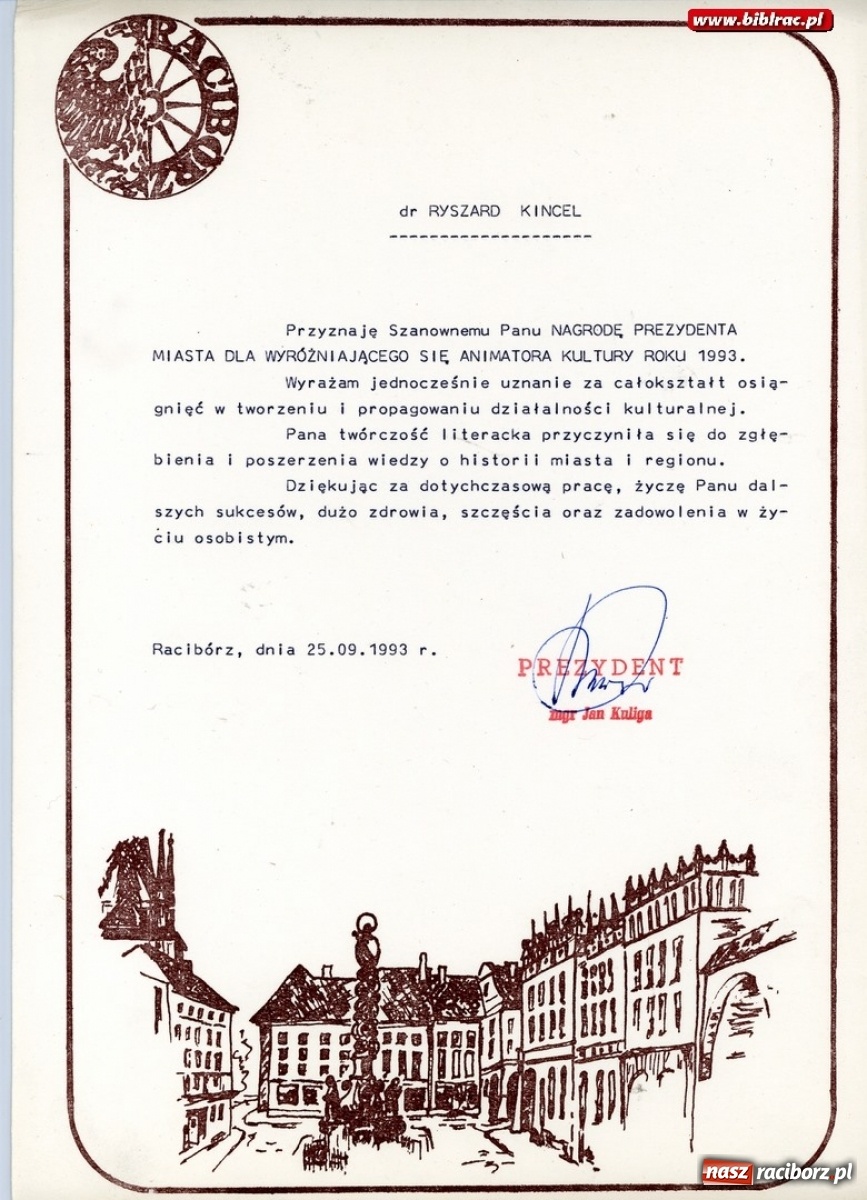 Zdjęcie w galerii na portalu naszraciborz.pl: Pamięci Ryszarda Kincla w 15 rocznicę śmierci  wiadomości z regionu