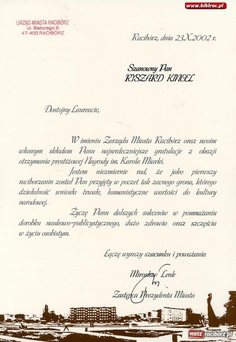 Zdjęcie w galerii na portalu naszraciborz.pl: Pamięci Ryszarda Kincla w 15 rocznicę śmierci  wiadomości z regionu