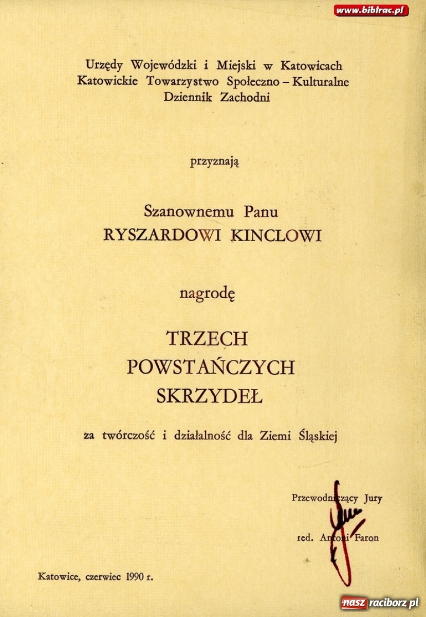 Zdjęcie w galerii na portalu naszraciborz.pl: Pamięci Ryszarda Kincla w 15 rocznicę śmierci  wiadomości z regionu