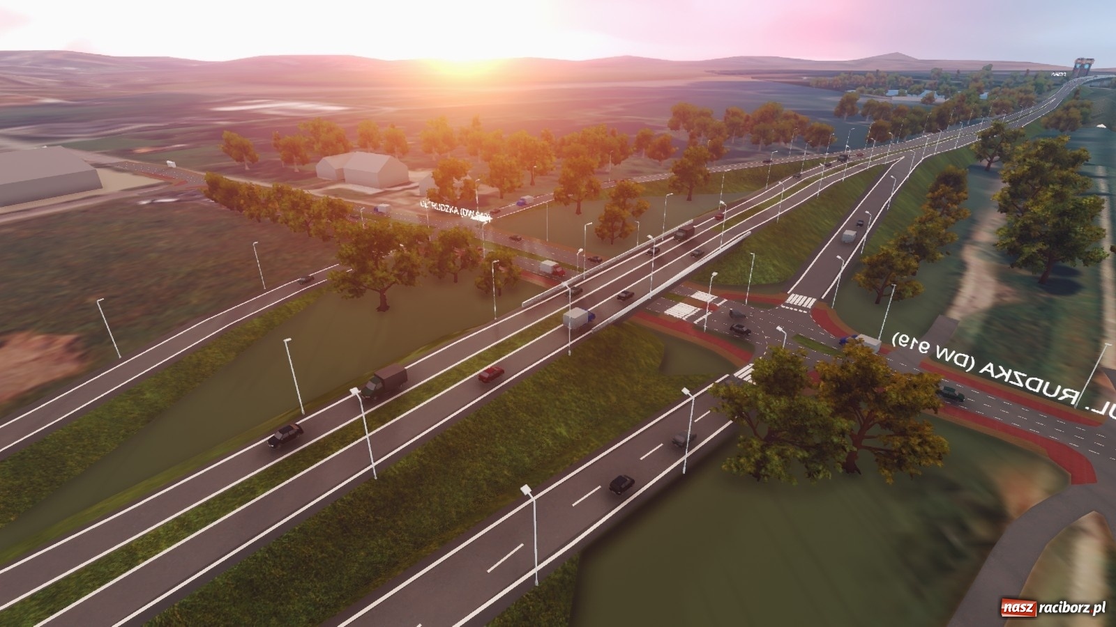 Zdjęcie w galerii na portalu naszraciborz.pl: Tak docelowo będzie wyglądał węzeł drogowy na Rudzkiej przed Ulgą wiadomości z regionu