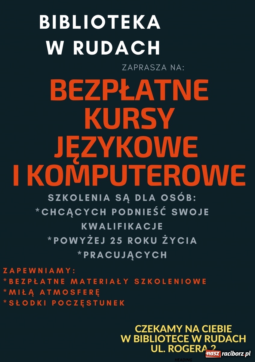 Zdjęcie w galerii na portalu naszraciborz.pl: Biblioteka w Rudach zaprasza na bezpłatne kursy wiadomości z regionu