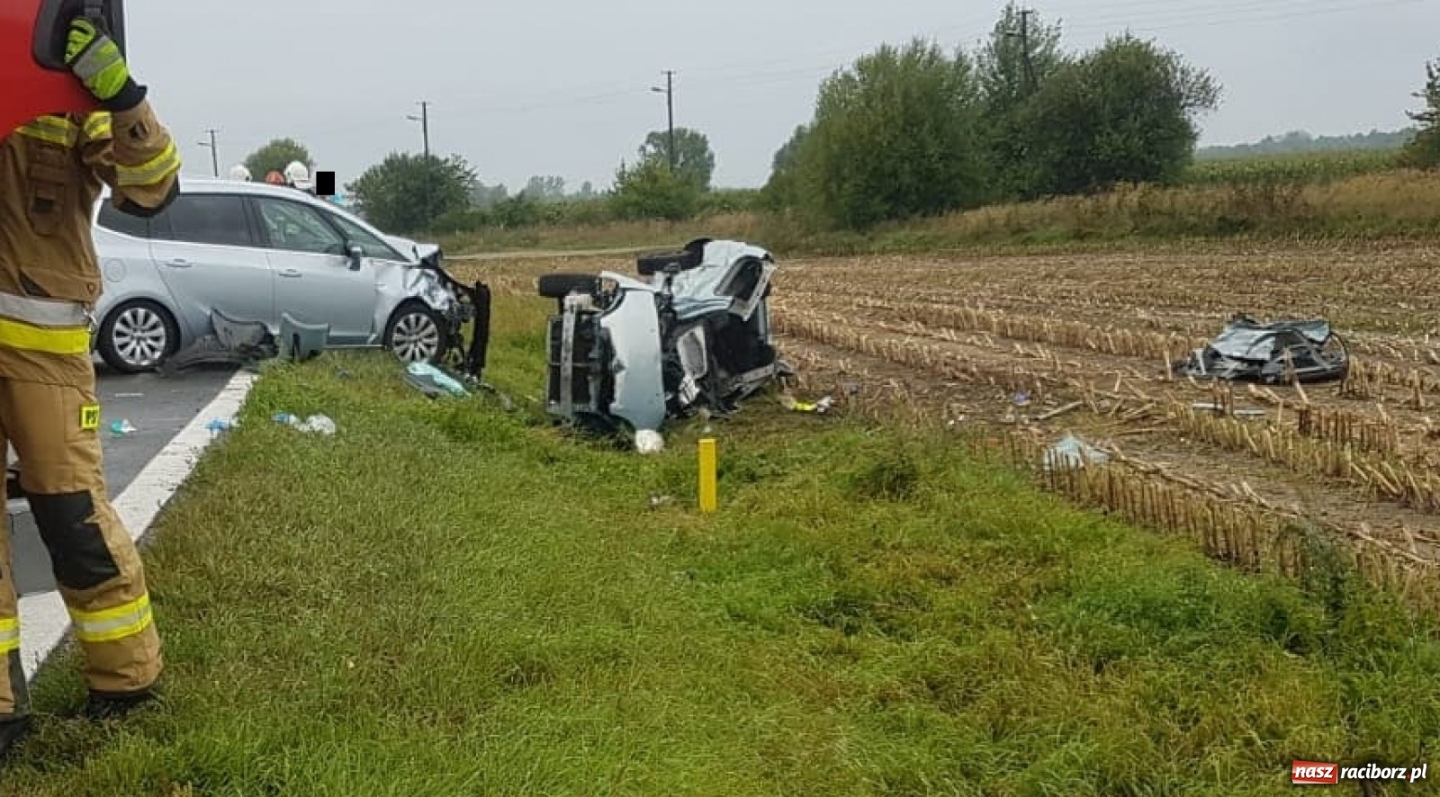 Zdjęcie w galerii na portalu naszraciborz.pl: Śmiertelny wypadek na DK 45. Zginęła 47-latka kierującą toyotą [FOTO] wiadomości z regionu