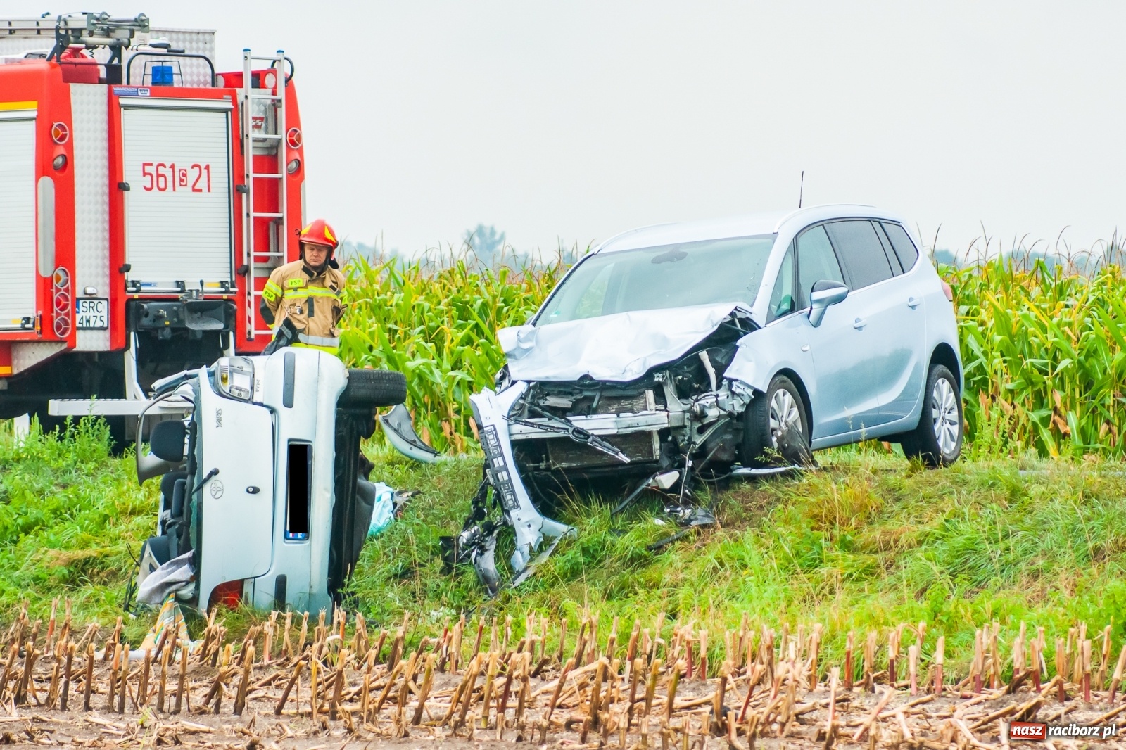 Zdjęcie w galerii na portalu naszraciborz.pl: Śmiertelny wypadek na DK 45. Zginęła 47-latka kierującą toyotą [FOTO] wiadomości z regionu