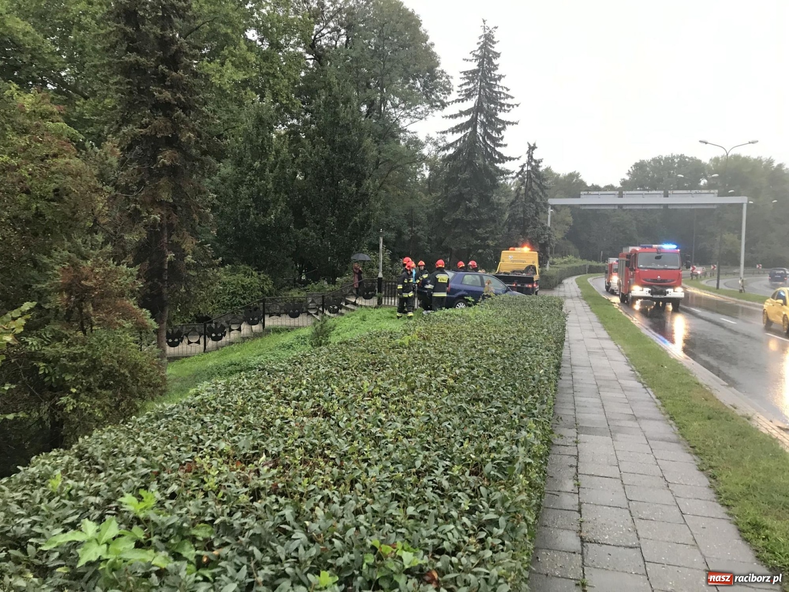 Zdjęcie w galerii na portalu naszraciborz.pl: Kierowca audi wyleciał z Odrostrady [FOTO] wiadomości z regionu