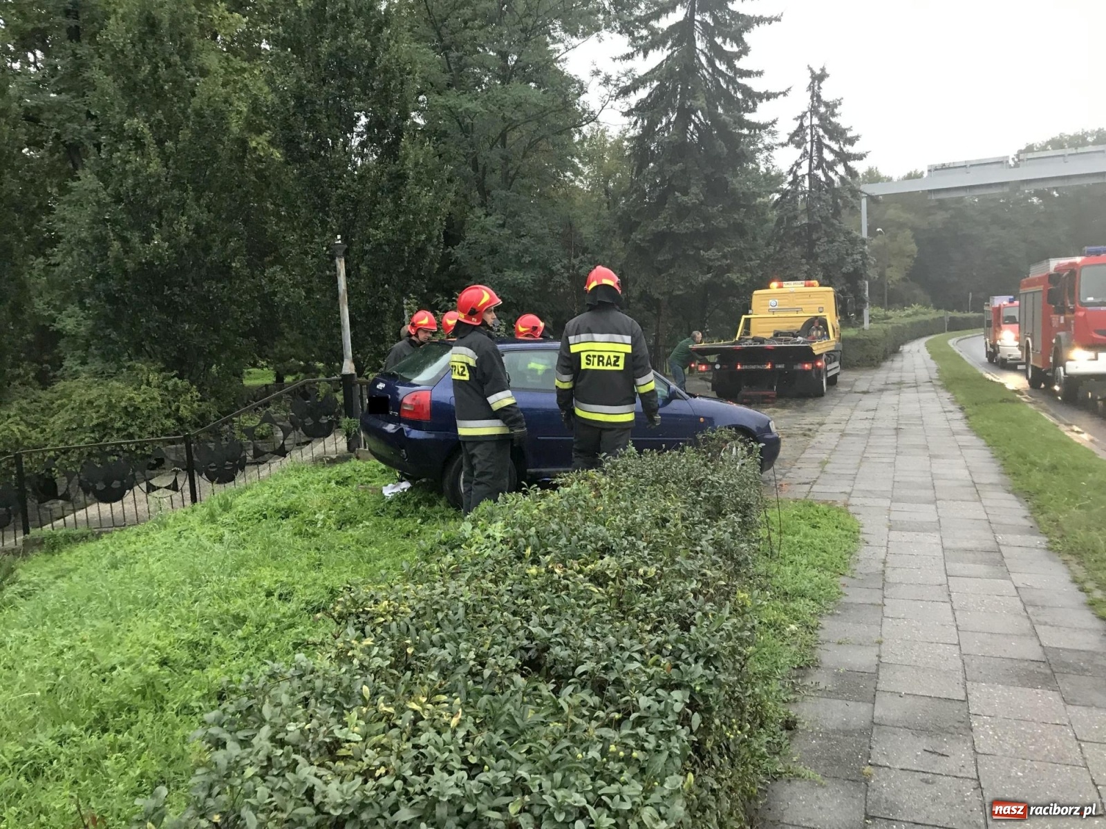 Zdjęcie w galerii na portalu naszraciborz.pl: Kierowca audi wyleciał z Odrostrady [FOTO] wiadomości z regionu