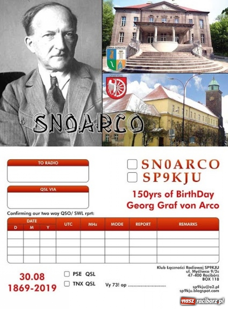 Zdjęcie w galerii na portalu naszraciborz.pl: Raciborscy krótkofalowcy uczcili pamięć grafa von Arco  wiadomości z regionu