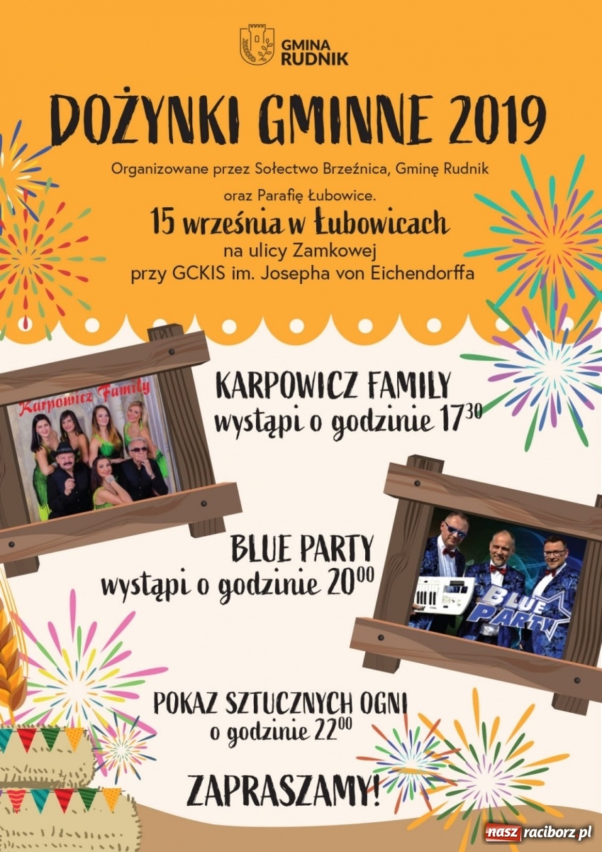 Zdjęcie w galerii na portalu naszraciborz.pl: Karpowicz Family i Blue Party gwiazdami dożynek gminy Rudnik wiadomości z regionu