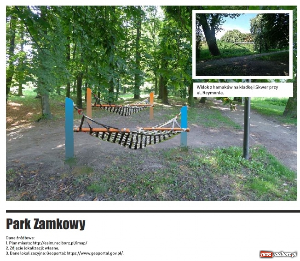 Zdjęcie w galerii na portalu naszraciborz.pl: Hamaki w centrum miasta. Autorka pokazuje wizualizacje  wiadomości z regionu