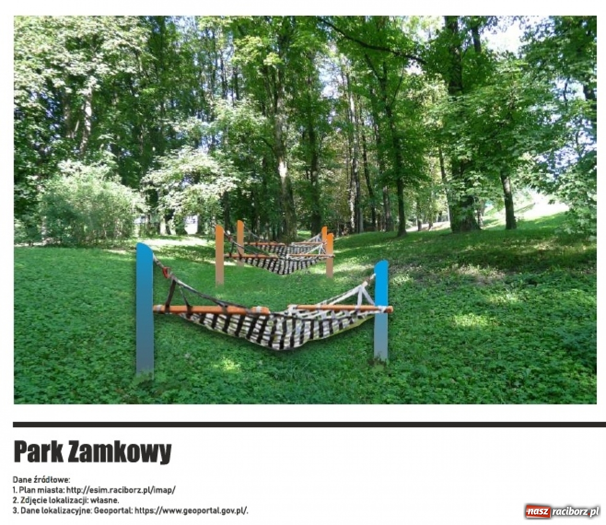 Zdjęcie w galerii na portalu naszraciborz.pl: Hamaki w centrum miasta. Autorka pokazuje wizualizacje  wiadomości z regionu
