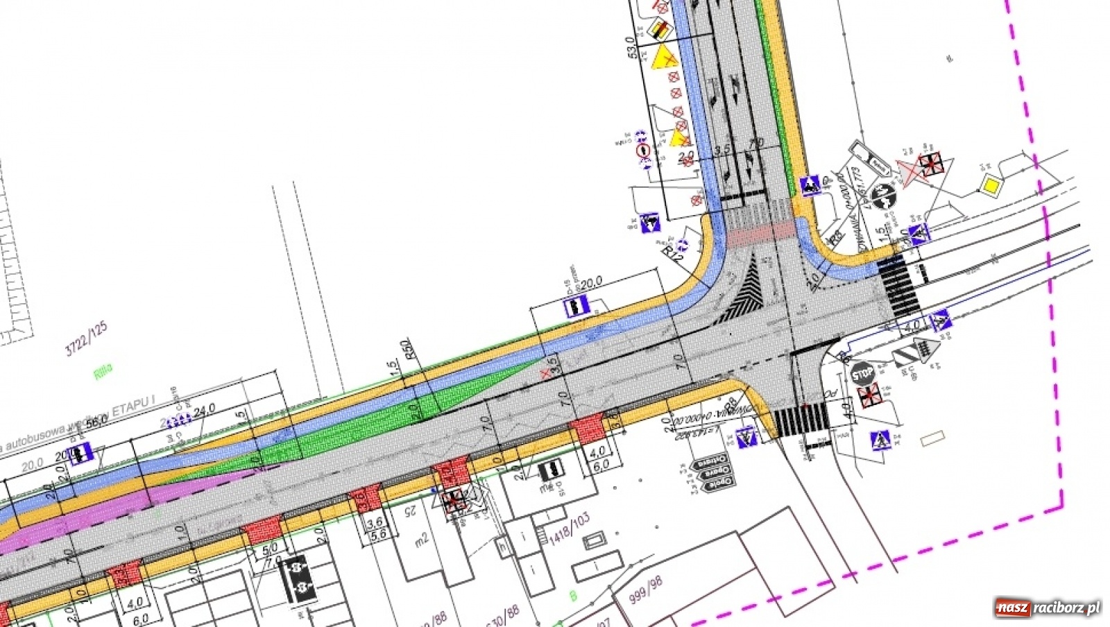 Zdjęcie w galerii na portalu naszraciborz.pl: Uwaga! Zmiana organizacji ruchu na skrzyżowaniu Łąkowa-Kościuszki  wiadomości z regionu