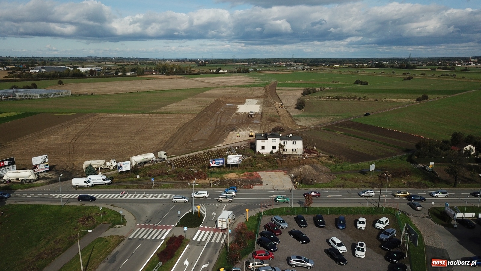Zdjęcie w galerii na portalu naszraciborz.pl: Wschodnia obwodnica Raciborza okiem drona [FOTO]  wiadomości z regionu