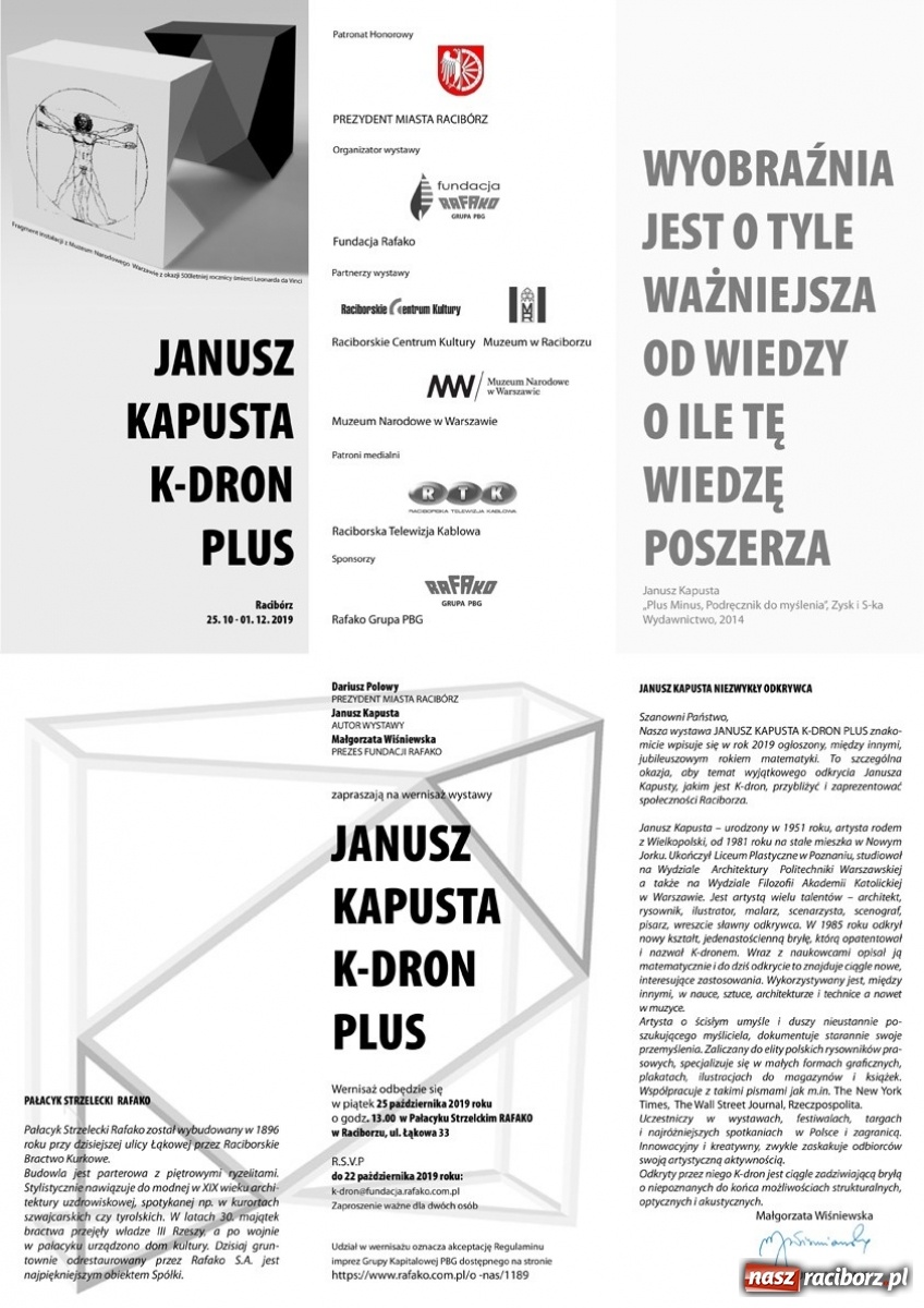 Zdjęcie w galerii na portalu naszraciborz.pl: Fundacja Rafako zaprasza na wystawę Janusza Kapusty wiadomości z regionu