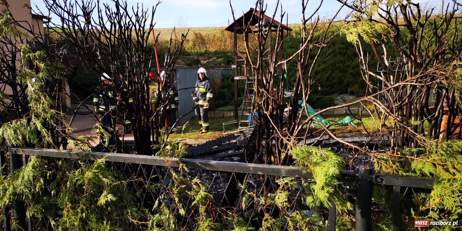 Zdjęcie w galerii na portalu naszraciborz.pl: Pożar w Krzanowicach. Spłonęła doszczętnie altana [FOTO i WIDEO] wiadomości z regionu