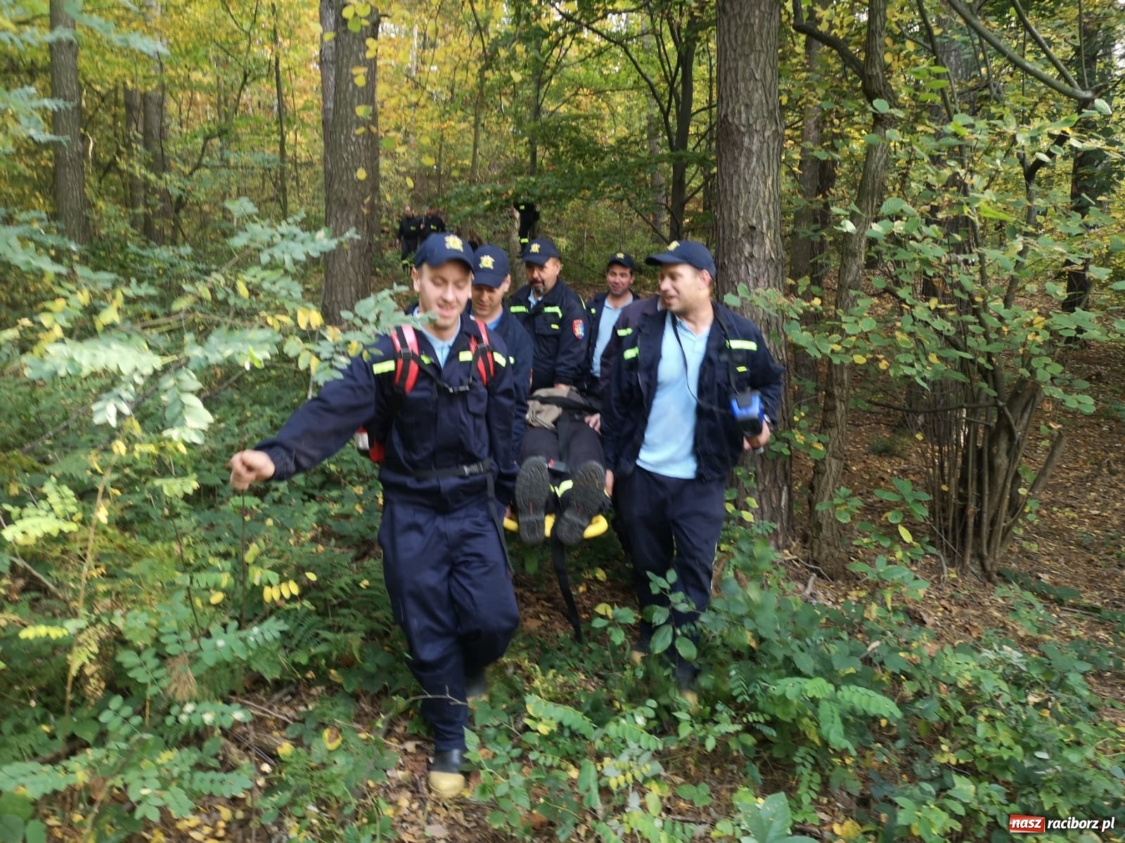 Zdjęcie w galerii na portalu naszraciborz.pl: Ponad dwudziestu strażaków poszukiwało dziś dwóch rannych grzybiarzy  wiadomości z regionu