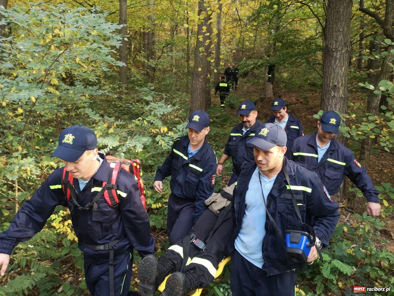 Zdjęcie w galerii na portalu naszraciborz.pl: Ponad dwudziestu strażaków poszukiwało dziś dwóch rannych grzybiarzy  wiadomości z regionu