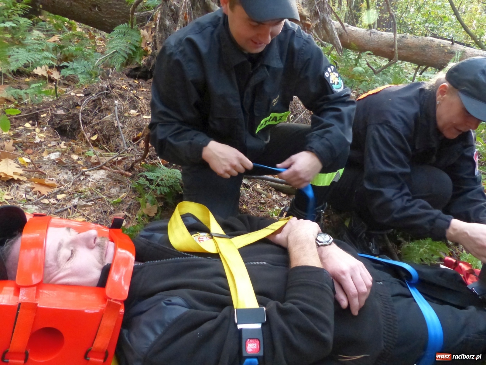 Zdjęcie w galerii na portalu naszraciborz.pl: Ponad dwudziestu strażaków poszukiwało dziś dwóch rannych grzybiarzy  wiadomości z regionu