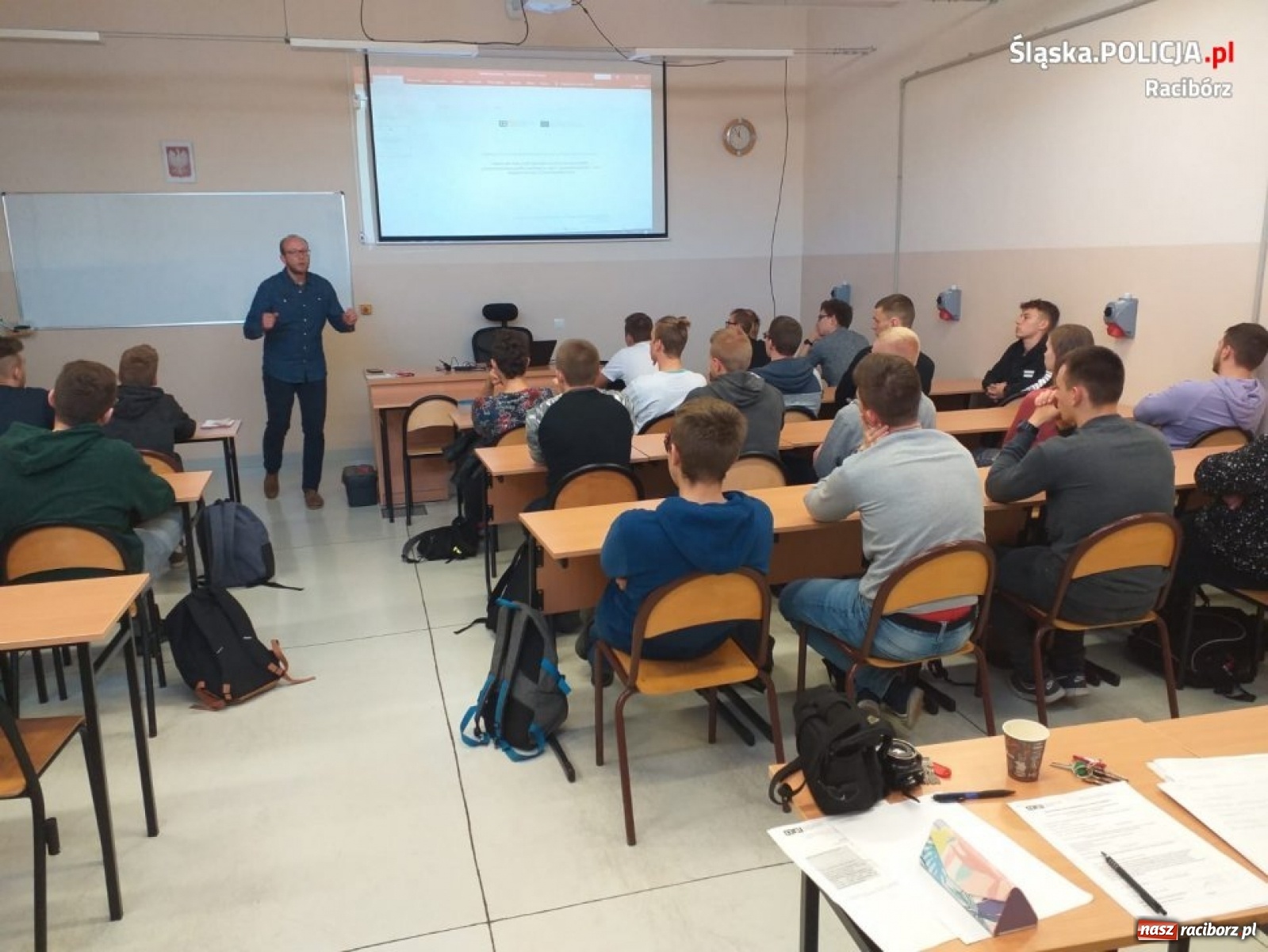 Zdjęcie w galerii na portalu naszraciborz.pl: Uczniowie Mechanika na szkoleniu z zakresu cyberprzestępczości wiadomości z regionu